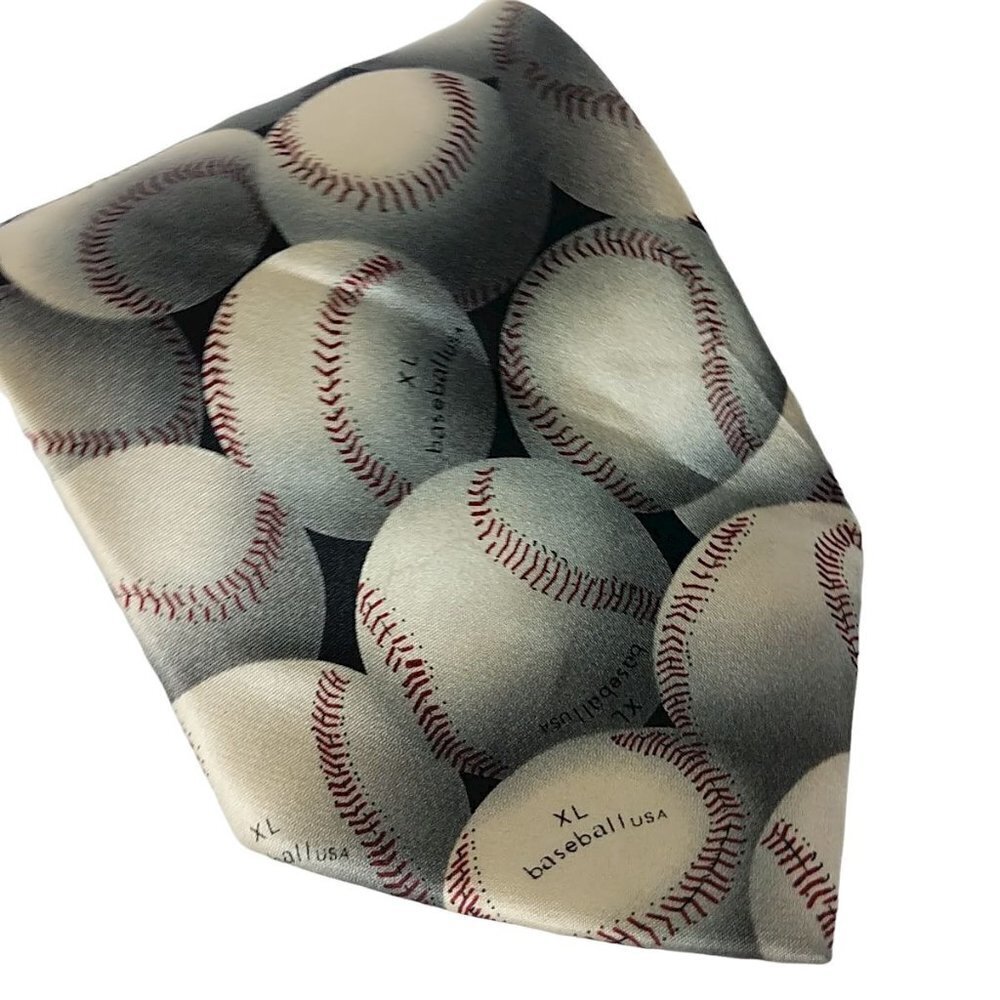 Parquet Baseball All Over Print Silk Necktie